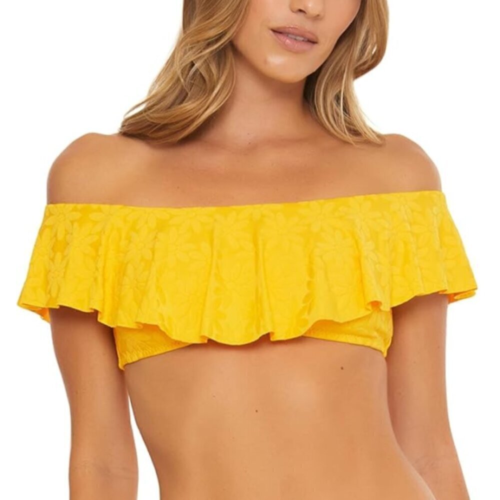Trina Turk 'Joplin' Textured Off-The-Shoulder Bandeau Bikini Top, Daisy